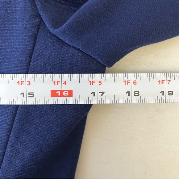 Ricki’s Blazer Slim Fit Cropped Ponte Knit Open Front 3/4 Sleeves Blue Size XS - Picture 10 of 16